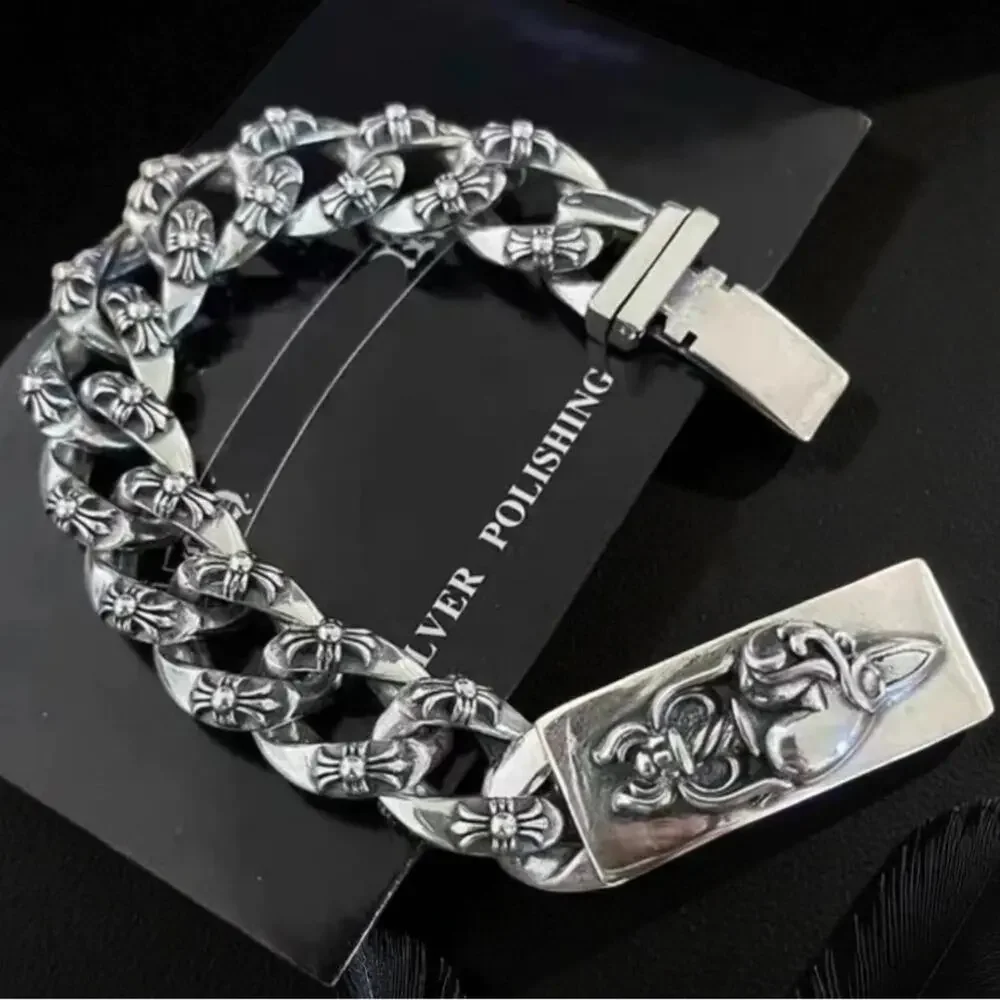 Stainless Steel Vintage Style Cross Unisex Bracelet Chain Link